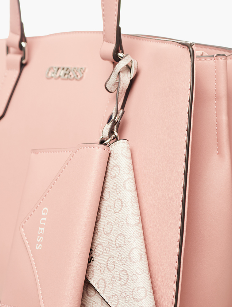 MyRunway | Shop GUESS Pink Woodell Satchel Bag for Women from